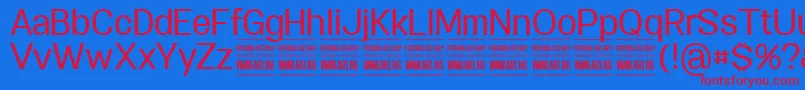 SpecifypersonalNormmedium Font – Red Fonts on Blue Background