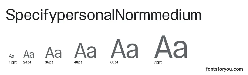 SpecifypersonalNormmedium Font Sizes