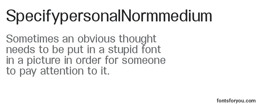 SpecifypersonalNormmedium-fontti