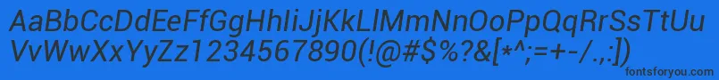 RobotoItalic Font – Black Fonts on Blue Background