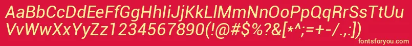 RobotoItalic Font – Yellow Fonts on Red Background