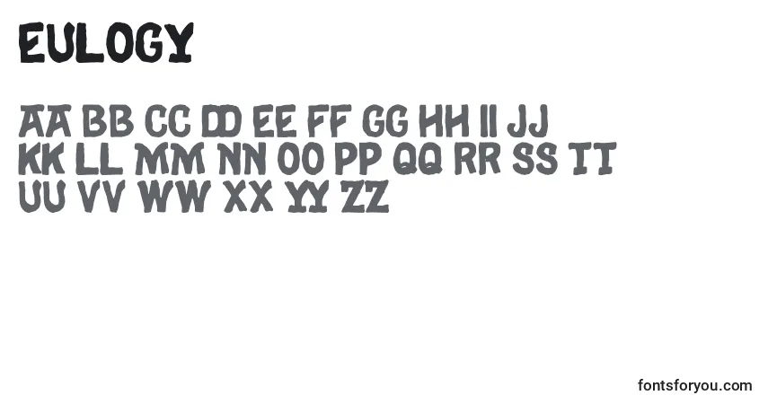 Czcionka Eulogy – alfabet, cyfry, specjalne znaki