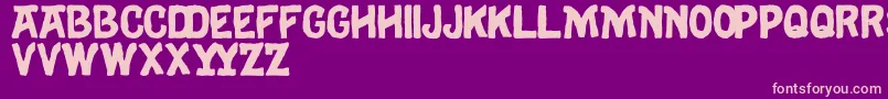 Eulogy Font – Pink Fonts on Purple Background