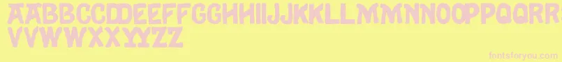 Eulogy Font – Pink Fonts on Yellow Background