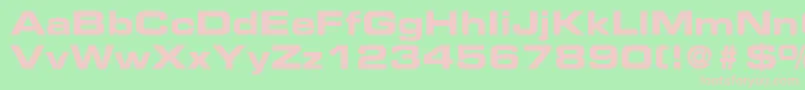 PalindromeExpandedSsiBoldExpanded-fontti – vaaleanpunaiset fontit vihreällä taustalla
