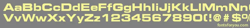 PalindromeExpandedSsiBoldExpanded-fontti – keltaiset fontit harmaalla taustalla