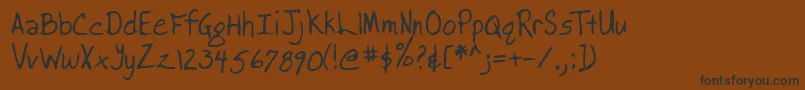 Lehn038 Font – Black Fonts on Brown Background