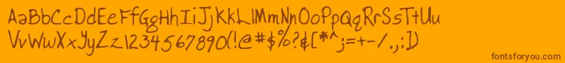 Lehn038 Font – Brown Fonts on Orange Background