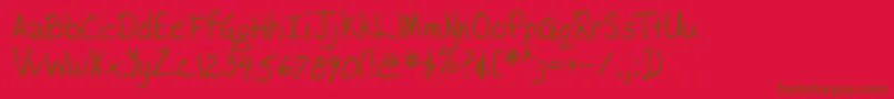 Lehn038-fontti – ruskeat fontit punaisella taustalla