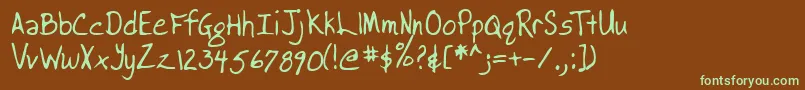 Lehn038 Font – Green Fonts on Brown Background