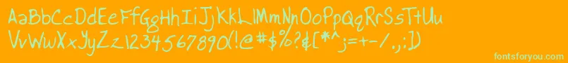 Lehn038 Font – Green Fonts on Orange Background