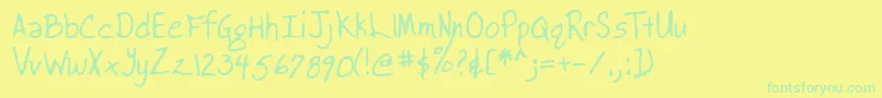 フォントLehn038 – 黄色い背景に緑の文字