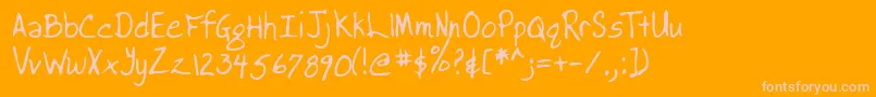 Lehn038 Font – Pink Fonts on Orange Background