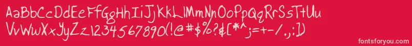 Lehn038 Font – Pink Fonts on Red Background