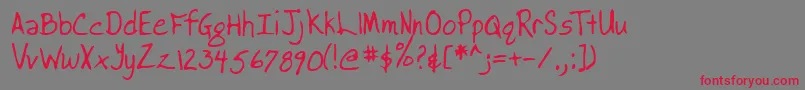 Lehn038-Schriftart – Rote Schriften auf grauem Hintergrund