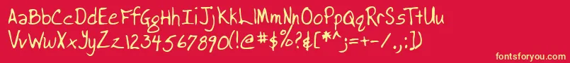 Lehn038 Font – Yellow Fonts on Red Background