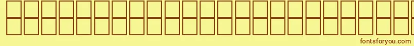 フォントMcsHor8SUNormal2000 – 茶色の文字が黄色の背景にあります。