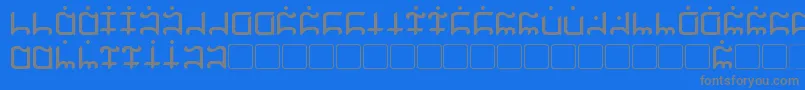 フォントGargish – 青い背景に灰色の文字