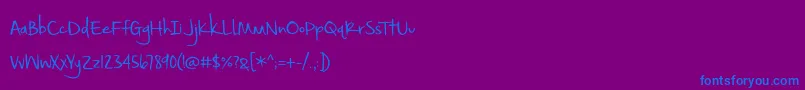BmdSmallTownSkyline-fontti – siniset fontit violetilla taustalla