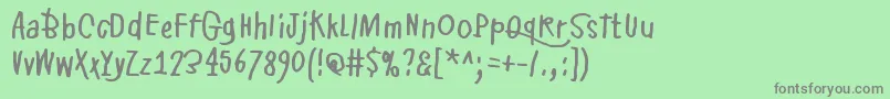 フォントPikkuJulmuri – 緑の背景に灰色の文字