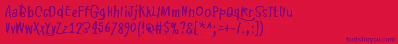 PikkuJulmuri Font – Purple Fonts on Red Background