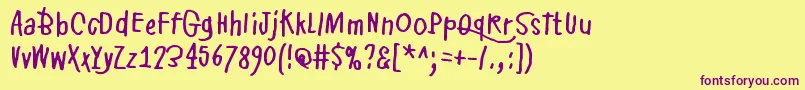 Шрифт PikkuJulmuri – фиолетовые шрифты на жёлтом фоне