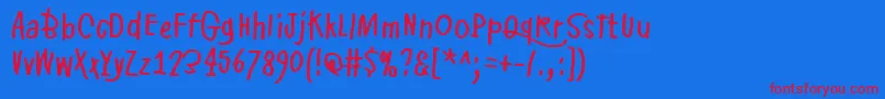 フォントPikkuJulmuri – 赤い文字の青い背景