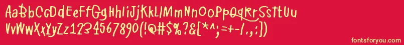 PikkuJulmuri Font – Yellow Fonts on Red Background