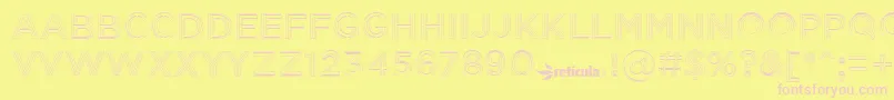 InceptionFree-Schriftart – Rosa Schriften auf gelbem Hintergrund