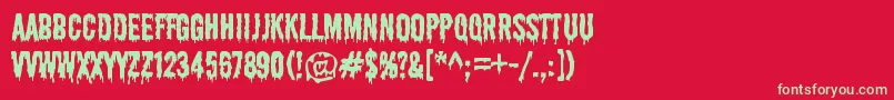 フォントShlopRegular – 赤い背景に緑の文字