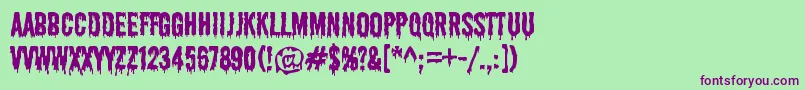 ShlopRegular Font – Purple Fonts on Green Background