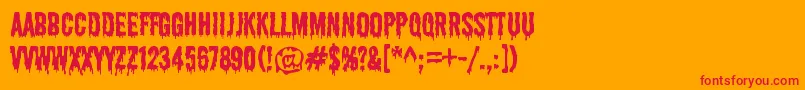 ShlopRegular Font – Red Fonts on Orange Background