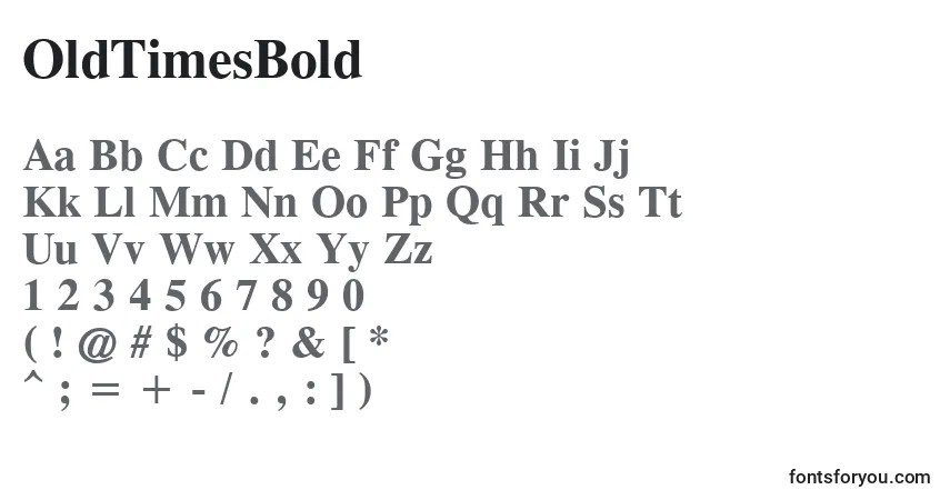 Schriftart OldTimesBold – Alphabet, Zahlen, spezielle Symbole