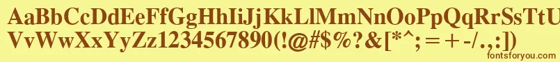 OldTimesBold Font – Brown Fonts on Yellow Background