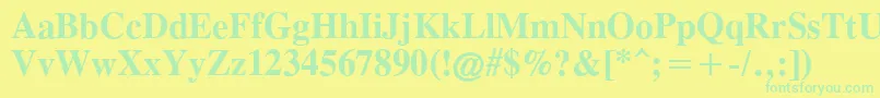 OldTimesBold Font – Green Fonts on Yellow Background