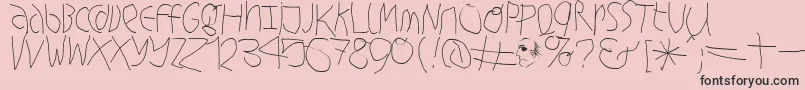 Hingehudelt Font – Black Fonts on Pink Background