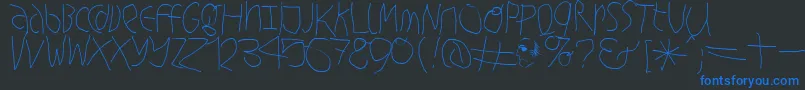 Hingehudelt Font – Blue Fonts on Black Background