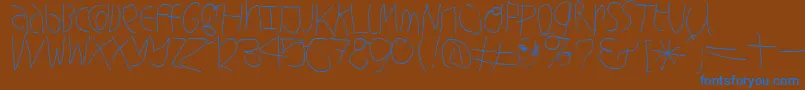 Шрифт Hingehudelt – синие шрифты на коричневом фоне