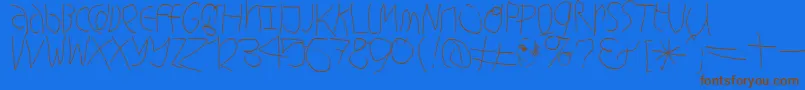 Czcionka Hingehudelt – brązowe czcionki na niebieskim tle