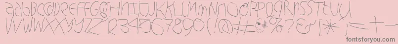 Hingehudelt Font – Gray Fonts on Pink Background