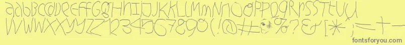 Hingehudelt Font – Gray Fonts on Yellow Background