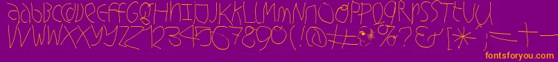 Hingehudelt Font – Orange Fonts on Purple Background