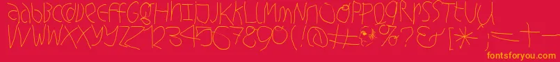 Hingehudelt Font – Orange Fonts on Red Background