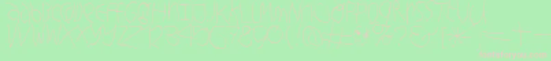 Шрифт Hingehudelt – розовые шрифты на зелёном фоне