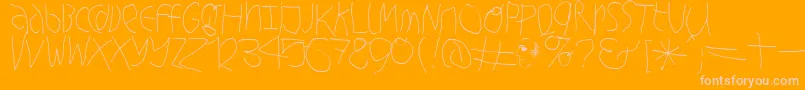 Hingehudelt Font – Pink Fonts on Orange Background
