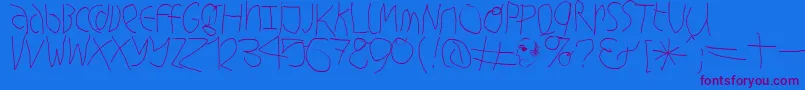 Hingehudelt Font – Purple Fonts on Blue Background