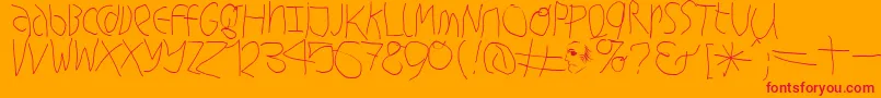 Hingehudelt Font – Red Fonts on Orange Background