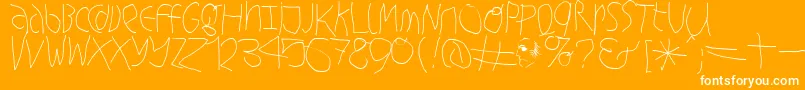 Hingehudelt Font – White Fonts on Orange Background