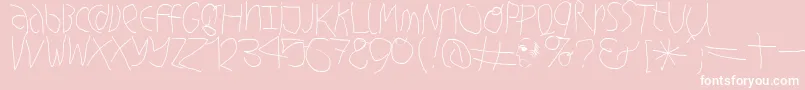 Hingehudelt Font – White Fonts on Pink Background