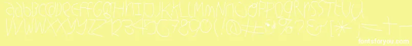 Hingehudelt Font – White Fonts on Yellow Background